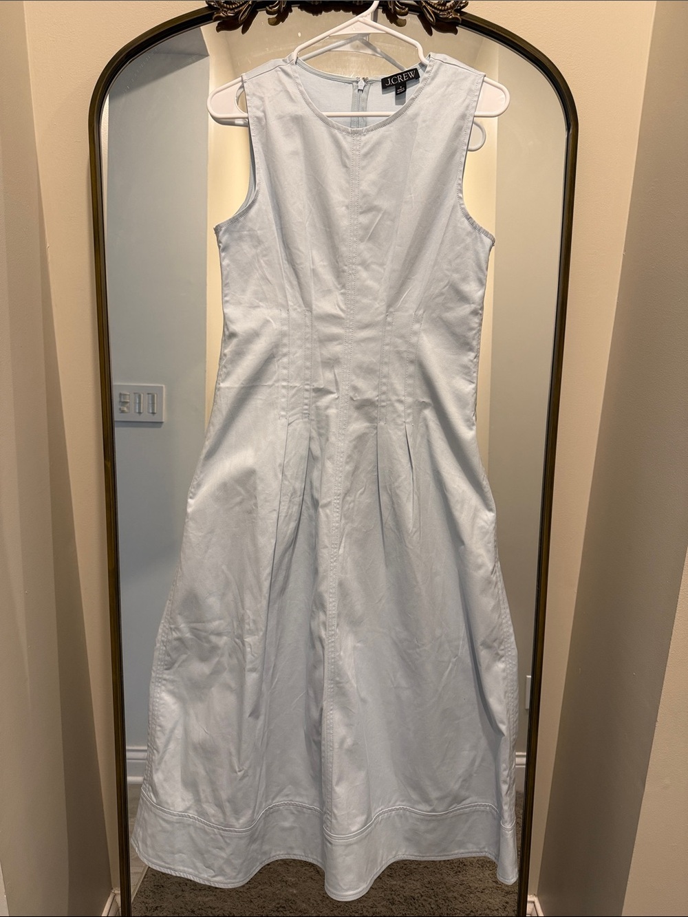J. Crew powder blue Sleeveless Maxi Dress with A-Line Skirt cinched waist